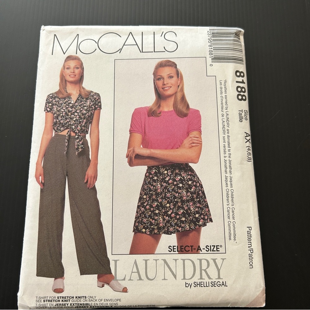 Vintage 1990s McCall's Pattern for‎ Women's Wide Leg Pants, Uncut